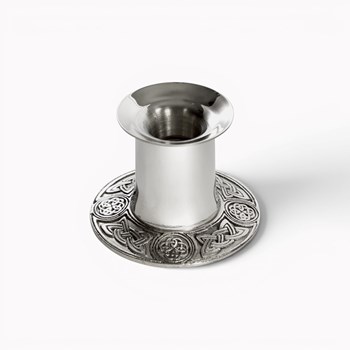 Small Celtic Pewter Candle Holder