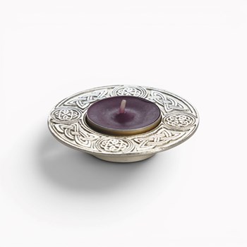Round Celtic Cast Pewter T-Lite Candle Holder