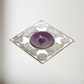 Square celtic t-lite candle holder