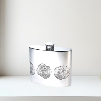 6oz Charles Rennie Mackintosh Rose Pewter Kidney Hip Flask 6oz Charles Rennie Mackintosh Rose Pewter Kidney Hip Flask