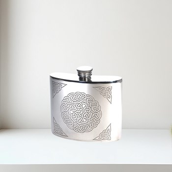 6oz celtic Knot pewter kidney hip flask