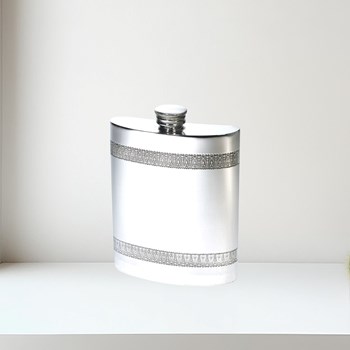 6oz Gothic Bands Pewter Kidney Hip Flask 6oz Gothic Bands Pewter Kidney Hip Flask