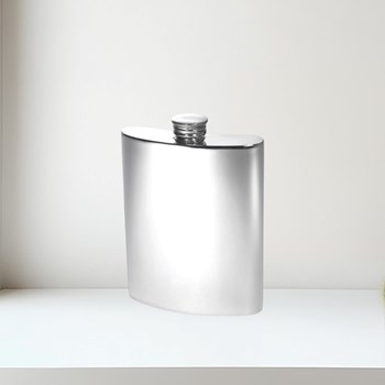6oz Plain Pewter Kidney Hip Flask