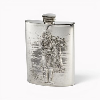 Embossed 6oz Piper Flask Embossed 6oz Piper Flask