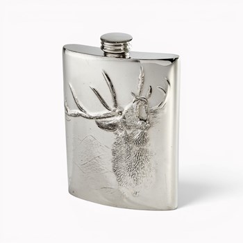 Embossed Roaring Stag 6oz Flask