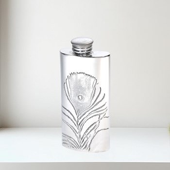 2oz Peacock Pewter Purse Flask 2oz Peacock Pewter Purse Flask