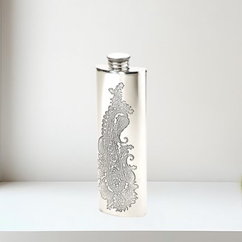 3oz Single Paisley Pewter Purse Flask
