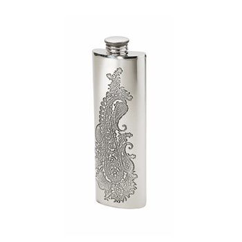 3oz Single Paisley Pewter Purse Flask 3oz Single Paisley Pewter Purse Flask
