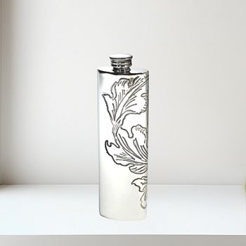 Acanthus Pattern Pewter Purse Flask 3oz Acanthus Pattern Pewter Purse Flask