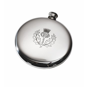 4oz Thistle Pewter Sporran Flask 4oz Thistle Pewter Sporran Flask