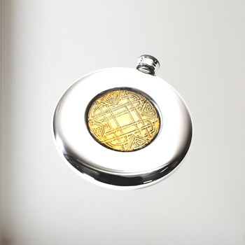 4oz Celtic Gold Pewter Sporran Flask 4oz Celtic Gold Pewter Sporran Flask