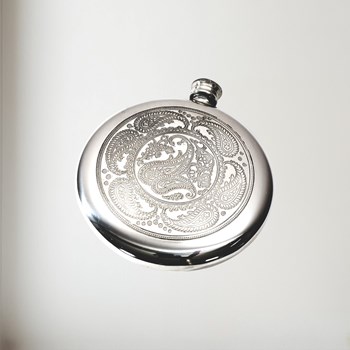 4oz Paisley Pewter Sporran Flask 4oz Paisley pewter Sporran flask