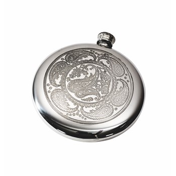 4oz Paisley Pewter Sporran Flask 4oz Paisley Pewter Sporran Flask
