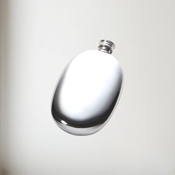 Pewter Oval Pebble Flask Pewter Oval Pebble Flask