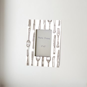 Knife Fork Spoon Pewter 2"X3" Mini Picture Frame Knife Fork Spoon Pewter 2"X3" Mini Picture Frame