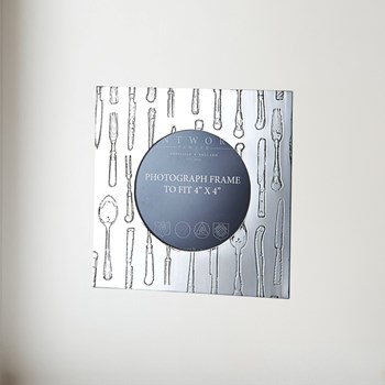 Square Knife Fork Spoon 4"X4" Pewter Picture Frame Square Knife fork spoon 4"x4" pewter picture frame