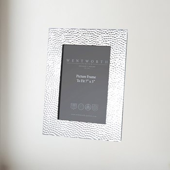 Large Hammered Pewter 7"x5" Picture Frame