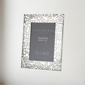Large Yorkshire Rose 7"X5" Pewter Picture Frame Large Yorkshire Rose 7"x5" Pewter Picture Frame