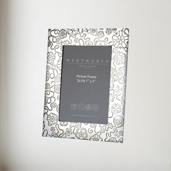 Large Yorkshire Rose 7"X5" Pewter Picture Frame Large Yorkshire Rose 7"x5" Pewter Picture Frame