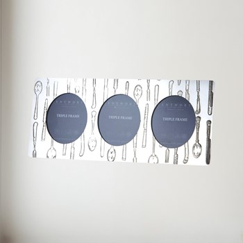 Triple Knife Fork Spoon Pewter Frame Triple knife fork spoon pewter frame