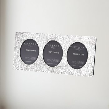 Love Skull Pewter Triple Picture Frame Love Skull Pewter Triple Picture Frame