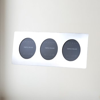 Plain Pewter Triple Frame