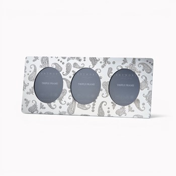 Paisley Pewter Triple Picture Frame