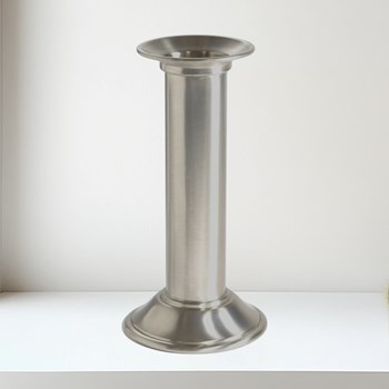 Large Pillar Antique Finish Pewter Candle Holder Large Pillar Antique Finish Pewter Candle Holder
