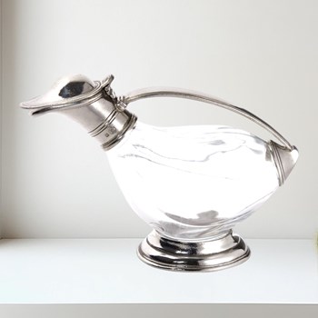 Pewter & glass duck decanter Pewter & glass duck decanter
