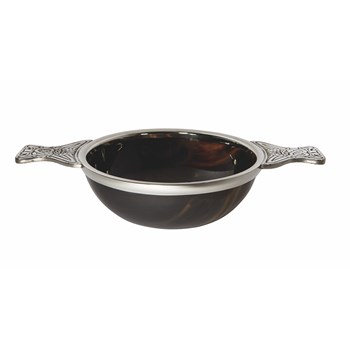160mm Horn And Pewter Quaich