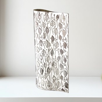 Large Leaf Pewter Vase