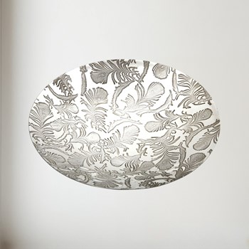 Peacock Feathers Pewter  Bowl Peacock Feathers Pewter Bowl