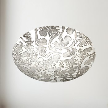 Peacock Feathers Pewter Bowl Peacock Feathers Pewter Bowl