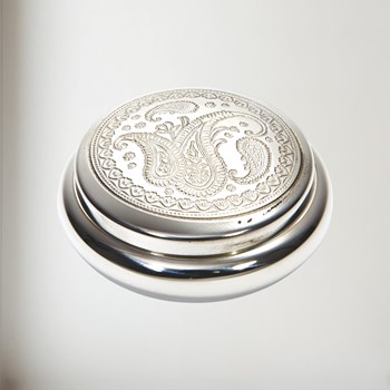 Paisley Round Pewter Trinket Box Paisley round pewter trinket box