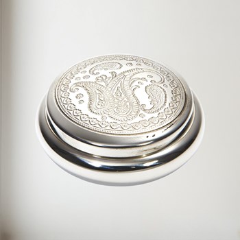 Paisley Round Pewter  Trinket Box Paisley round pewter trinket box