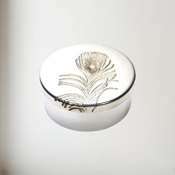 Small Peacock Pewter Trinket Pill Box Small Peacock Pewter Trinket Pill Box