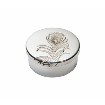 Small Peacock Pewter Trinket Pill Box