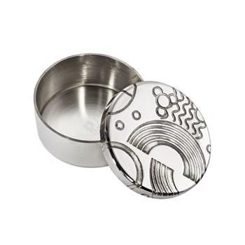 Small Retro Pewter Trinket Box