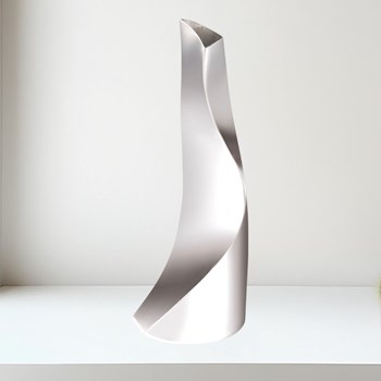Large Twist Pewter Vase by Catherine Tutt