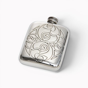 Celtic Spirals 4oz Pewter Pocket Flask
