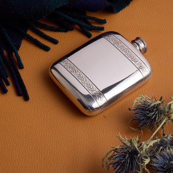 Celtic Bands pewter pocket flask