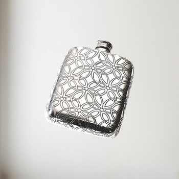Triquetra 4oz Pewter Pocket Flask 4oz Triquetra Pewter Pocket Flask