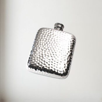 4oz Hammered Pewter Pocket Flask 4oz Hammered Pewter Pocket Flask