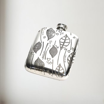 Leaf Pewter 4oz Pocket Flask