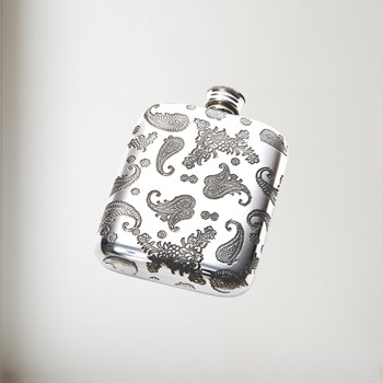 4oz Paisley Pewter Pocket Flask 4oz paisley pewter pocket flask