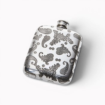 Paisley 4oz Pewter Pocket Flask