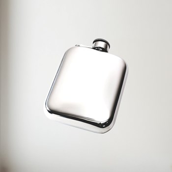 6oz Plain Pewter Pocket Flask with Captive Top
