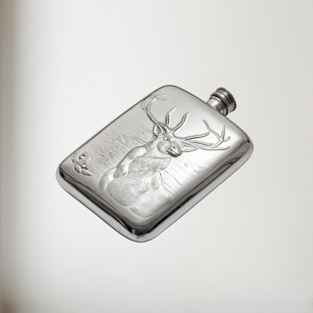 6oz Monarch of the Glen Pewter Pocket Flask