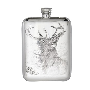 6oz Monarch of the Glen Pewter Pocket Flask 6oz Monarch of the Glen Pewter Pocket Flask