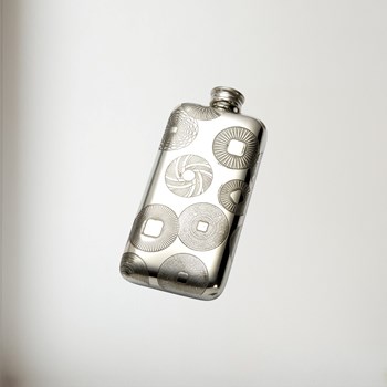 3oz Millstones Pocket Flask millstones pattern pewter pocket flask 3oz